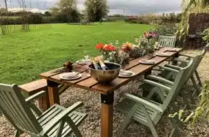 Willow Tree Farm - Outside area, long dining table